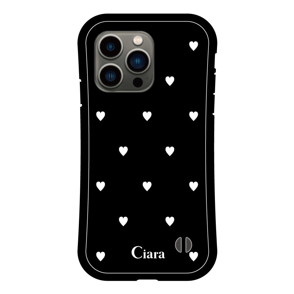 iPhone13Proケース グリップ 耐衝撃ケース スウィートハート ブラック