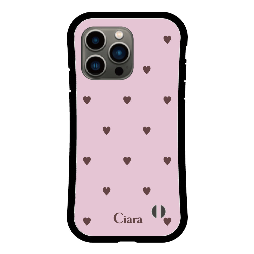 iPhone13Proケース グリップ 耐衝撃ケース スウィートハート ピンク