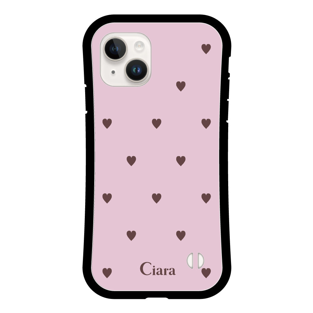 iPhone14ケース グリップ 耐衝撃ケース スウィートハート ピンク