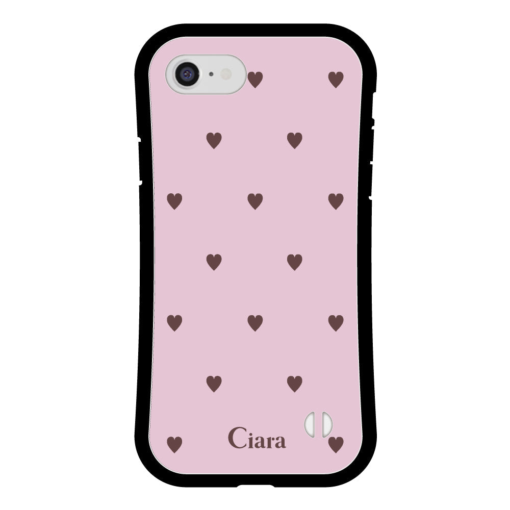 iPhone7Plus/8Plusケース グリップ 耐衝撃ケース スウィートハート ピンク