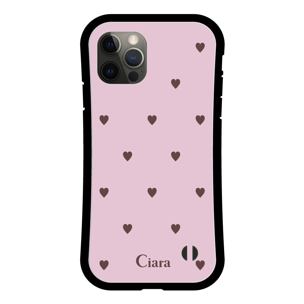 iPhoneX/XSケース グリップ 耐衝撃ケース スウィートハート ピンク