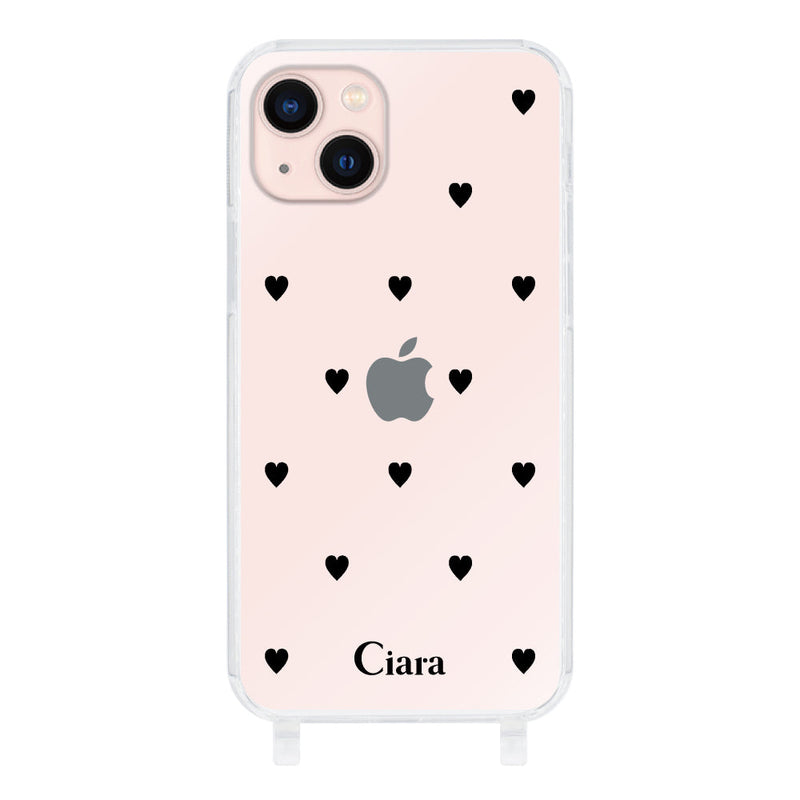 iPhoneケース ストラップクリアケース スウィートハート