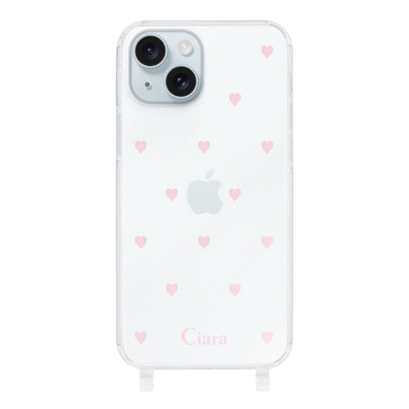 iPhoneケース ストラップクリアケース スウィートハート