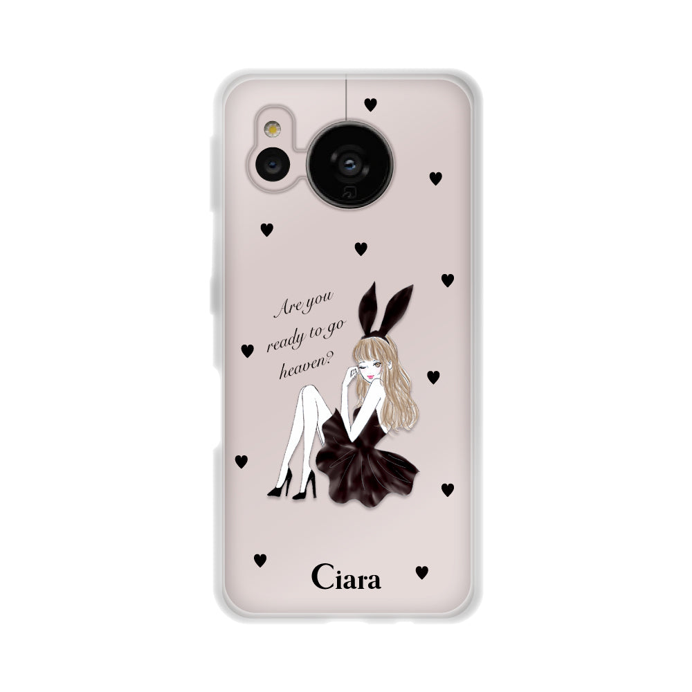 AQUOSSENSE7ケース クリアケース ブラックバニー クリア