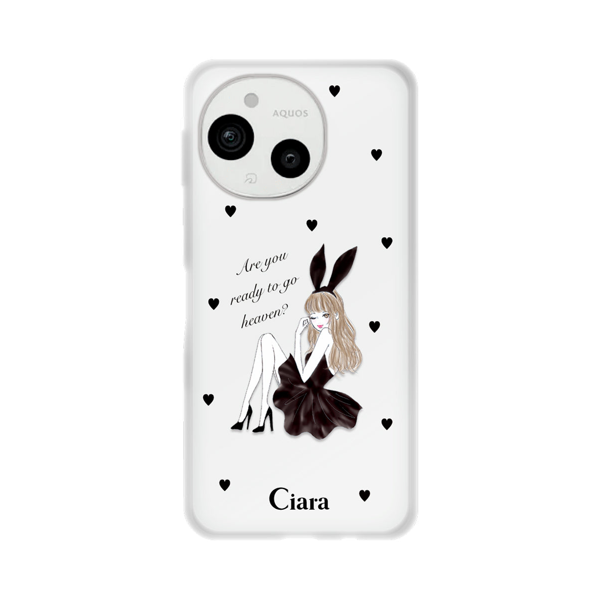 AQUOSケース】 クリア BLACK BUNNY(ブラックバニー) | スマホケース
