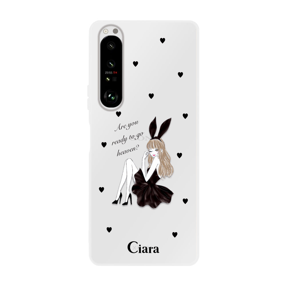 Xperia1Ⅱ クリアケース ブラックバニー クリア