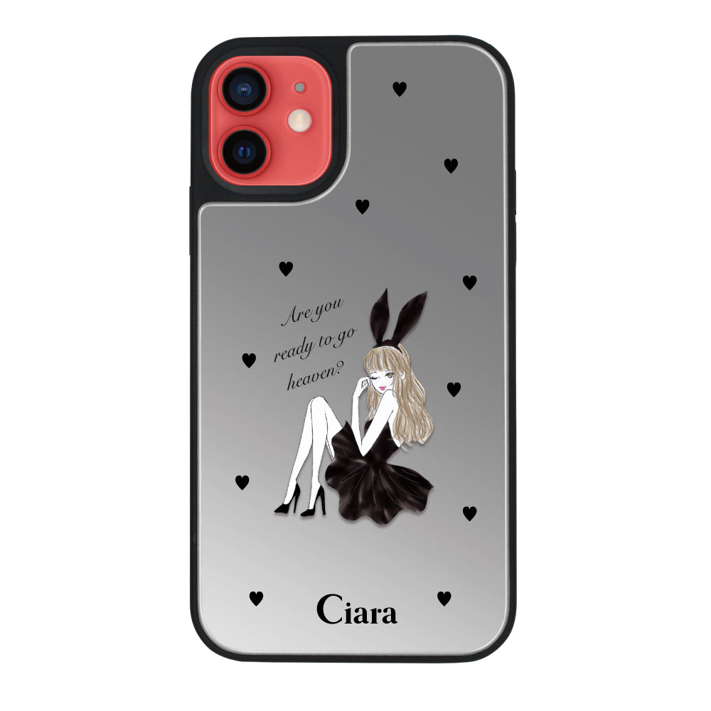 iPhoneケース ミラーバンパー ミラー付きケース ブラックバニー