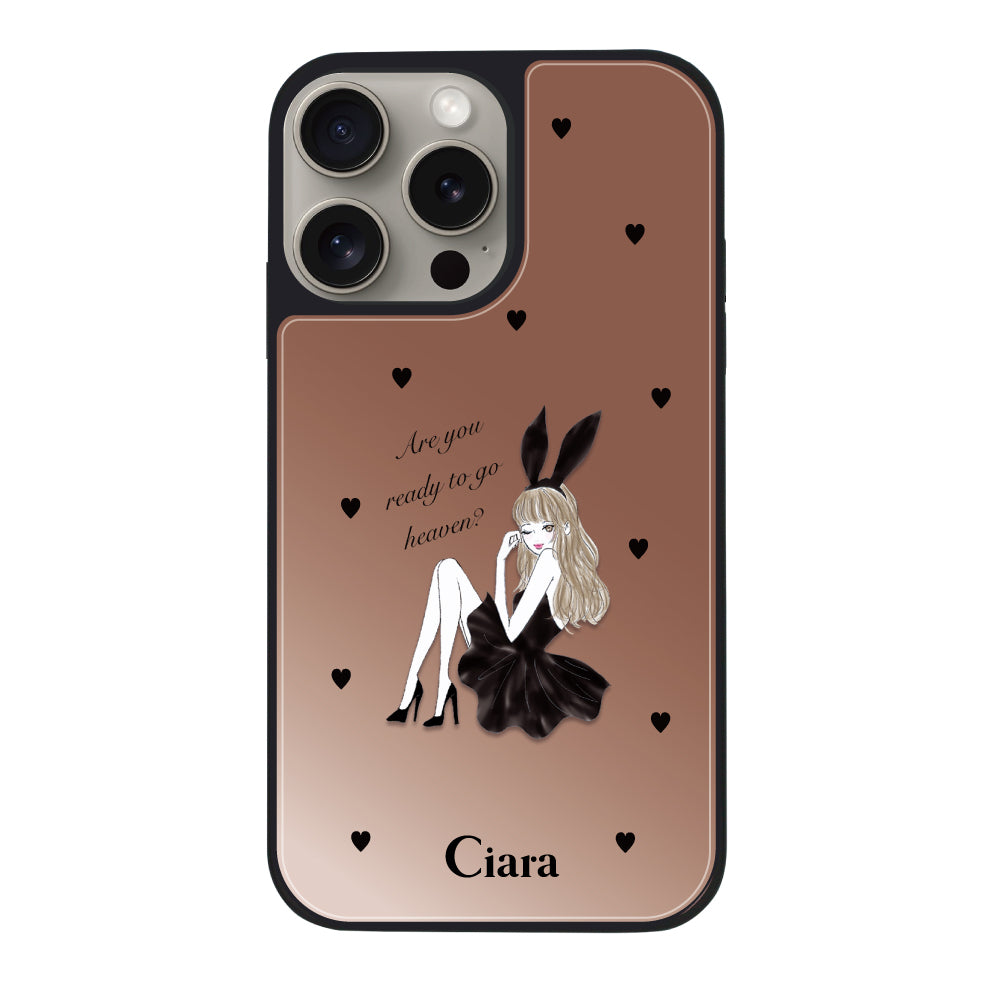 iPhoneケース ミラーバンパー ミラー付きケース ブラックバニー