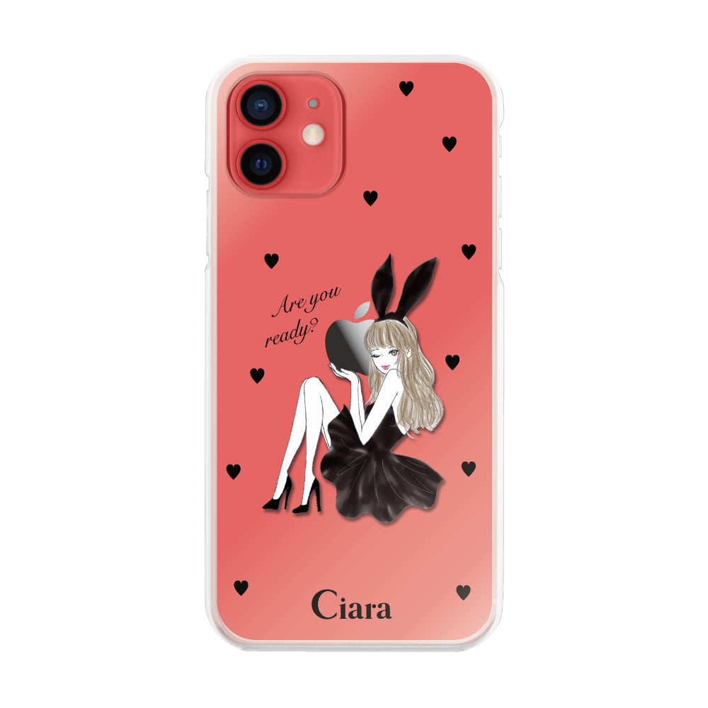 iPhone11 ハイブリッド クリアケース ブラックバニー クリア