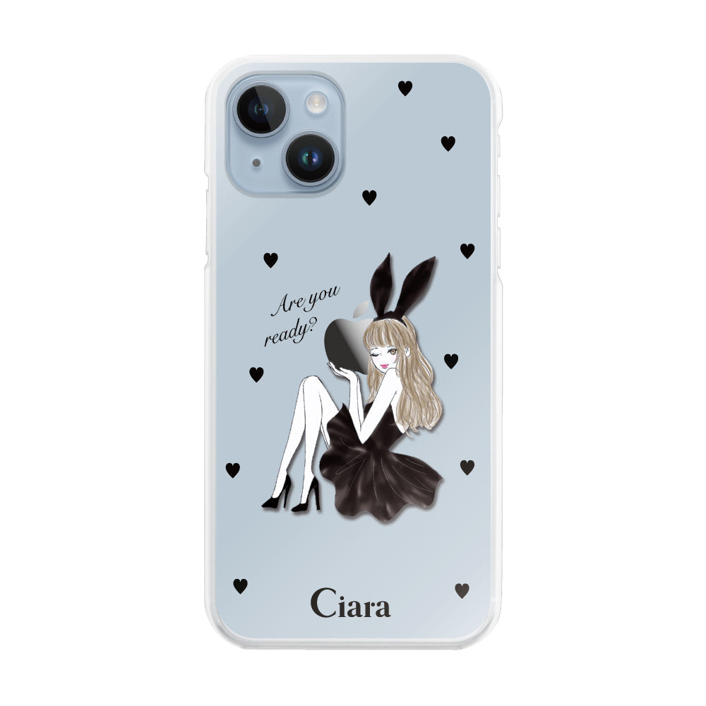 iPhone14Plus ハイブリッド クリアケース ブラックバニー クリア