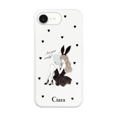 iPhoneケース ハイブリッド クリアケース ブラックバニー