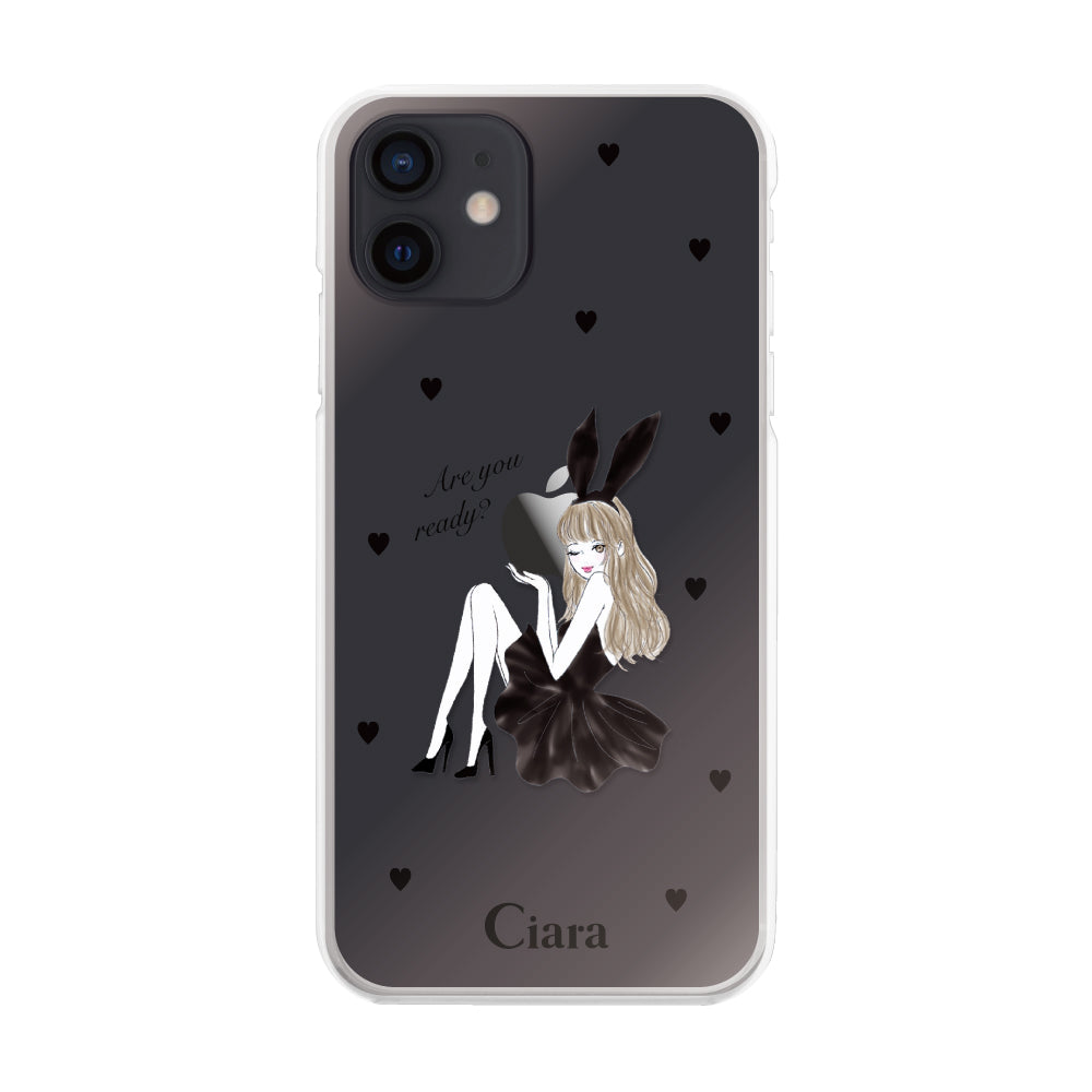 iPhoneXR ハイブリッド クリアケース ブラックバニー クリア