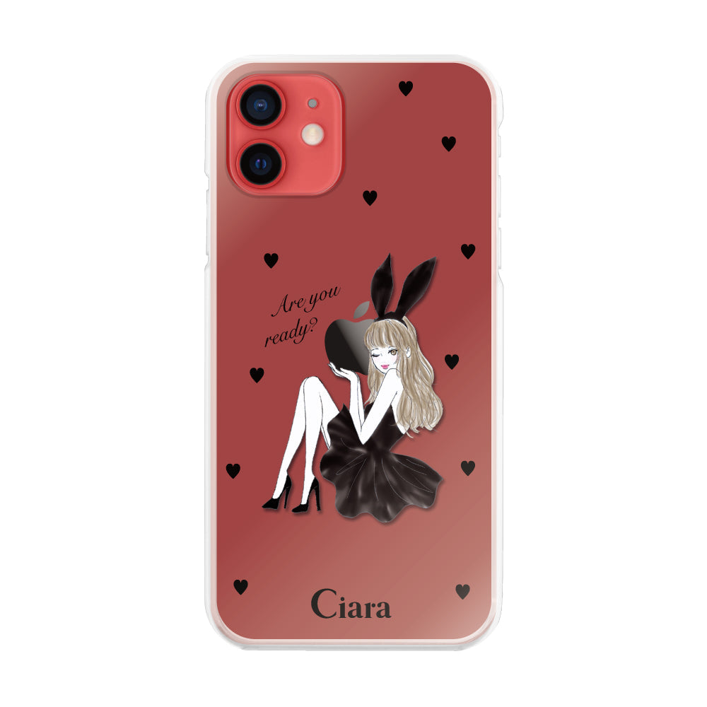 iPhone11 ハイブリッド クリアケース ブラックバニー ブラック