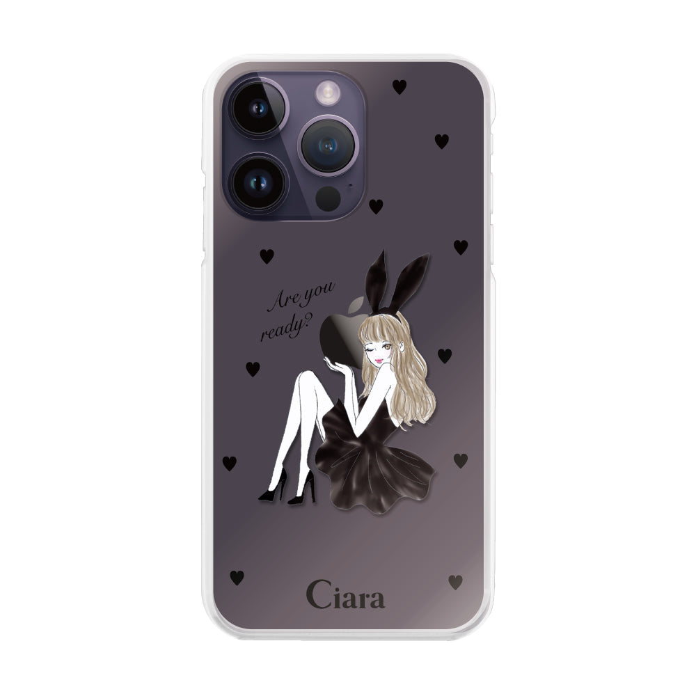 iPhone14ProMax ハイブリッド クリアケース ブラックバニー ブラック