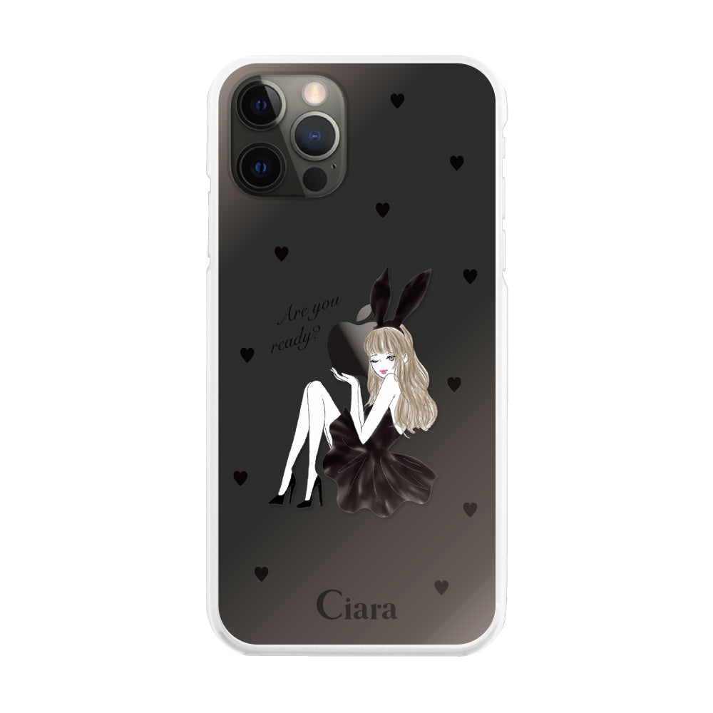 iPhoneX/XS ハイブリッド クリアケース ブラックバニー ブラック