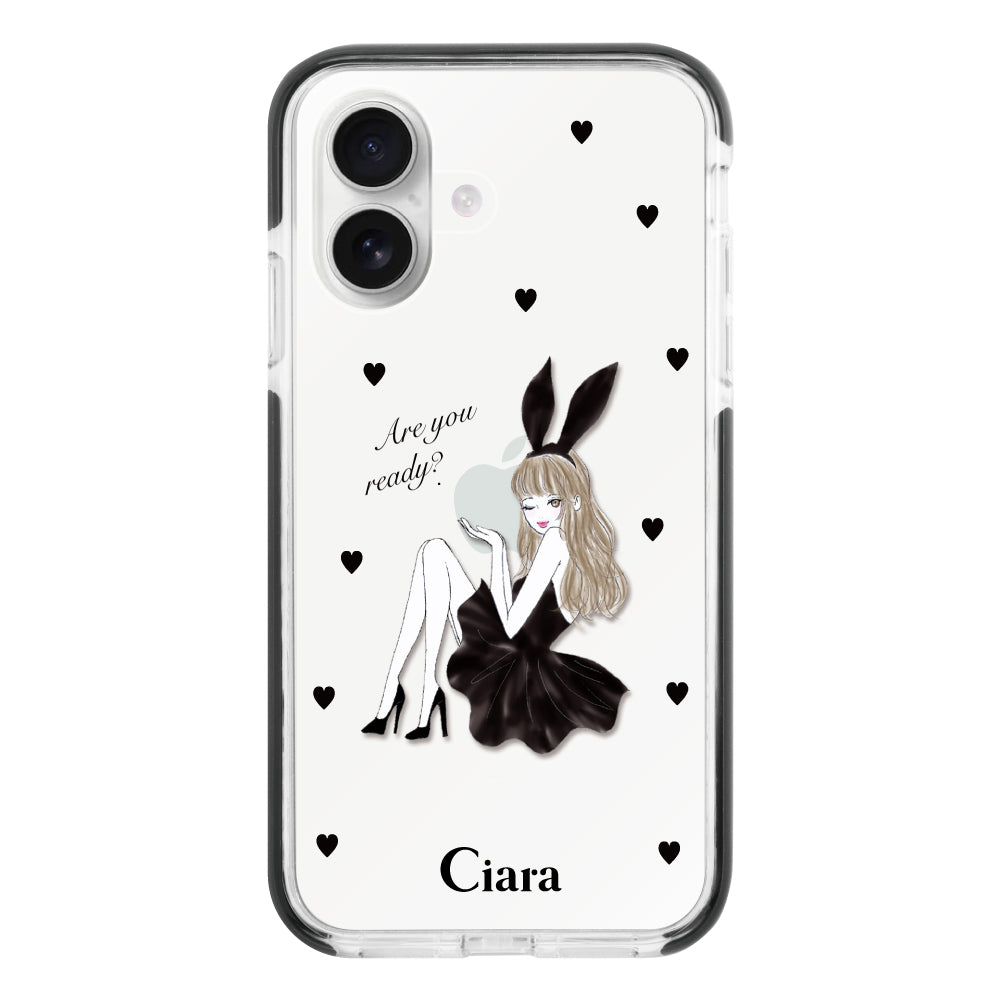 iPhoneケース】 クッションバンパー BLACK BUNNY(ブラックバニー