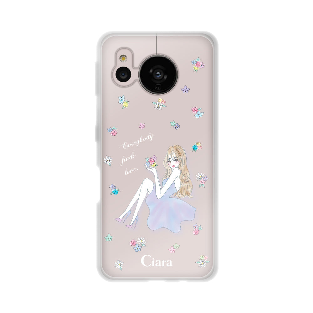 AQUOSSENSE7ケース クリアケース ラベンダーガール クリア