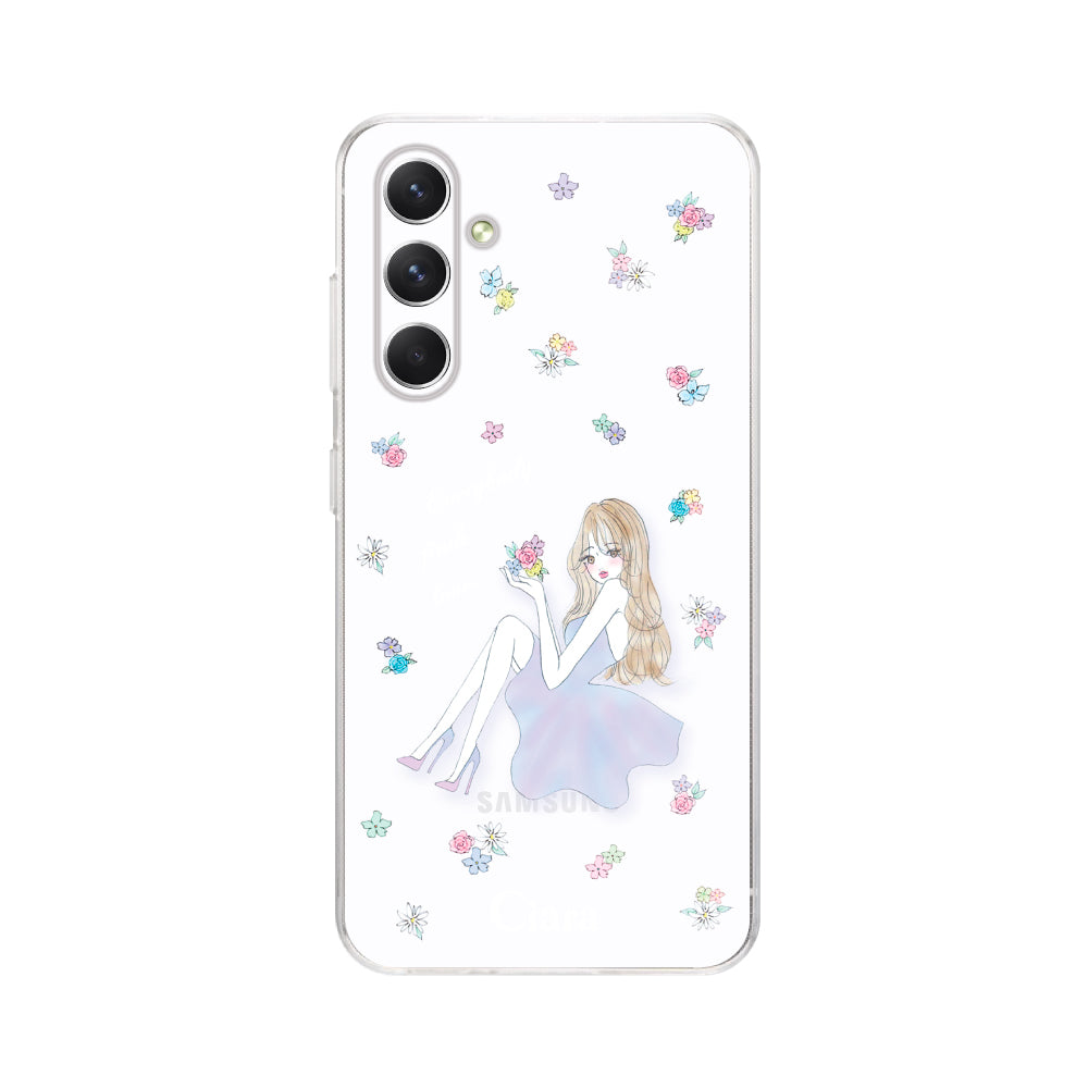 GalaxyA54ケース クリアケース ラベンダーガール クリア