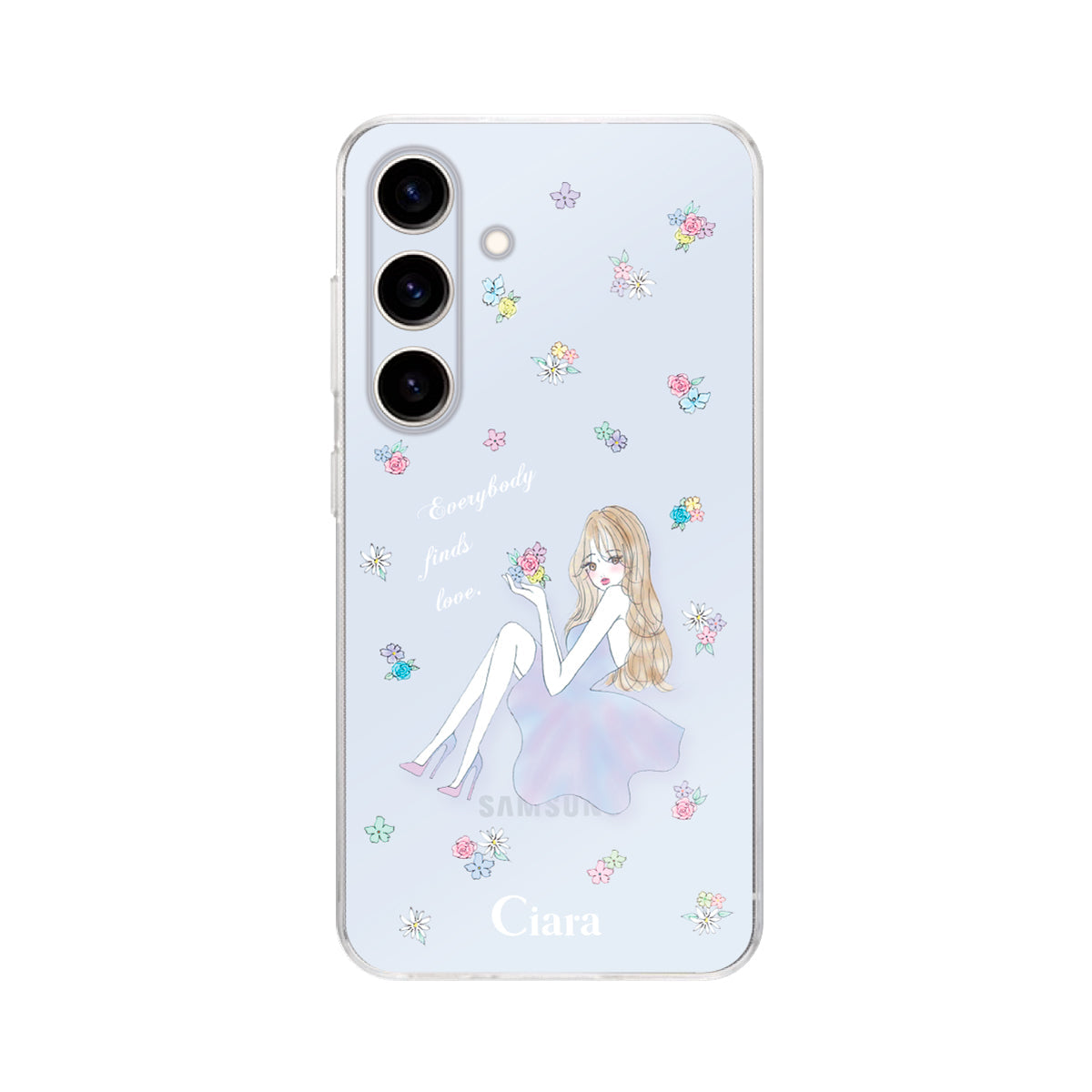 GalaxyS25 クリアケース ラベンダーガール クリア
