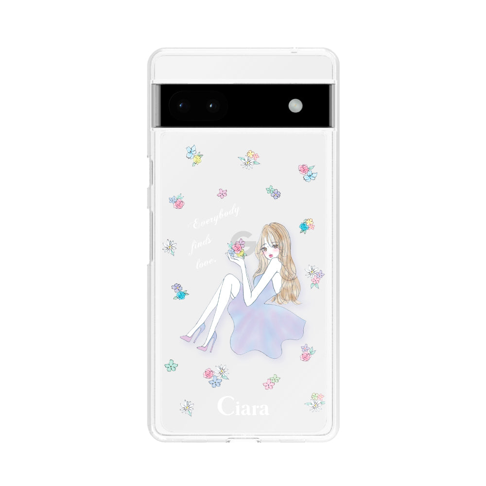 GooglePixel6a クリアケース ラベンダーガール クリア
