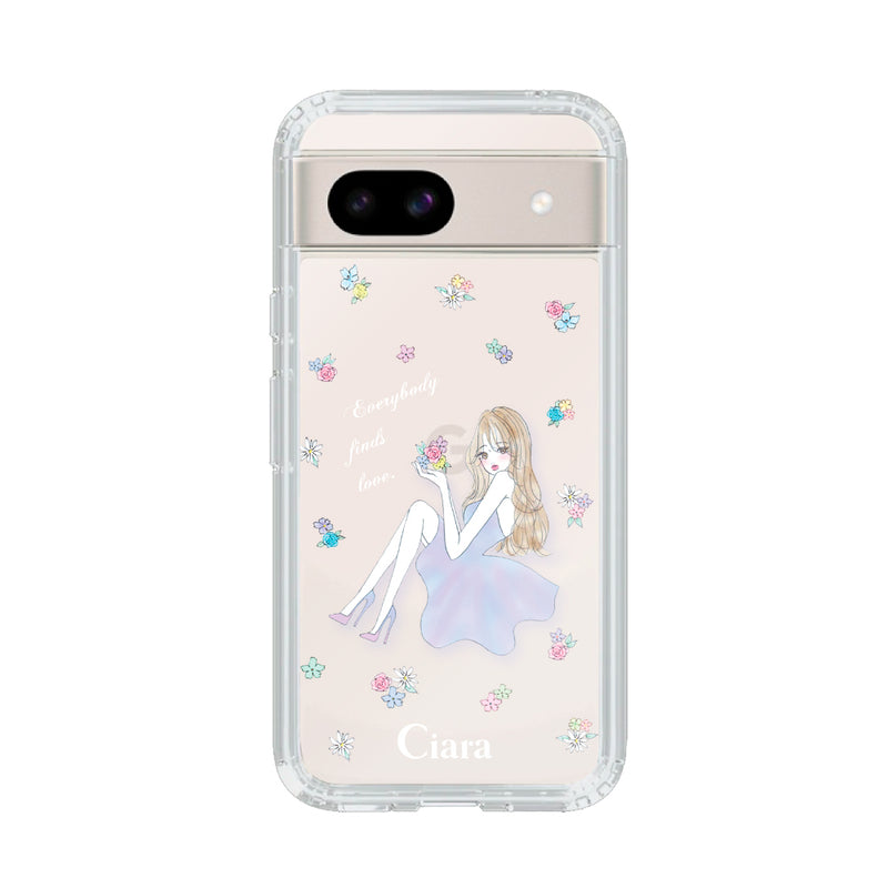 GooglePixelケース クリアケース ラベンダーガール