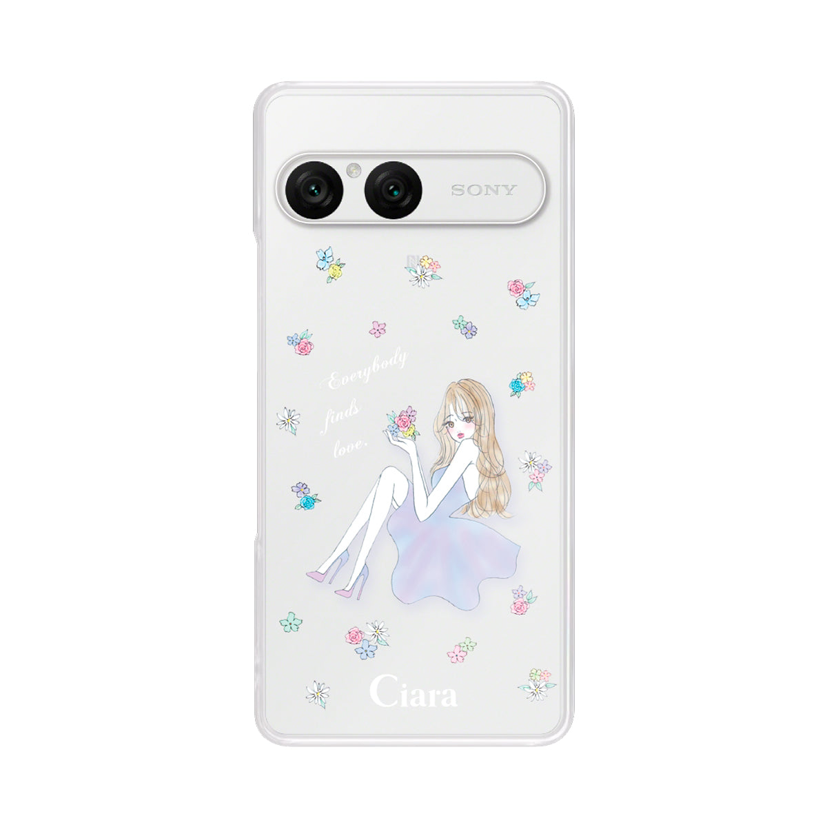 Xperia10Ⅶ クリアケース ラベンダーガール クリア
