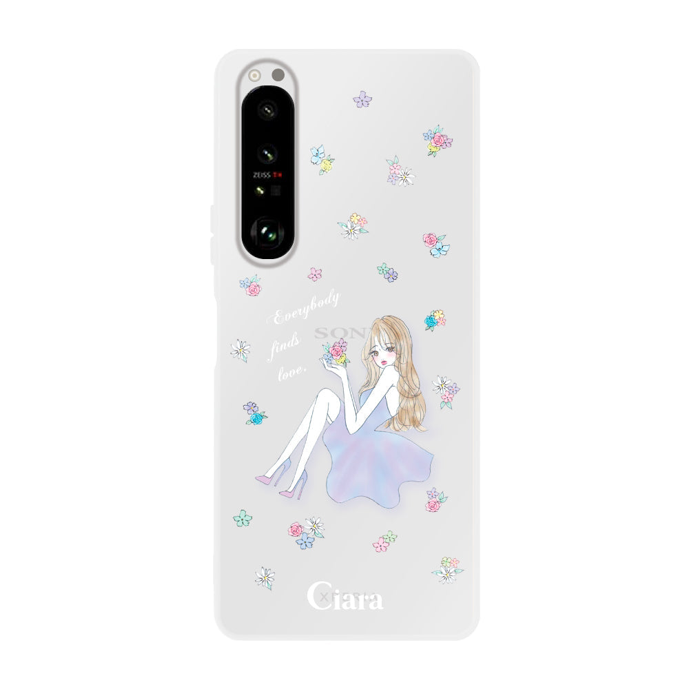 Xperia10Ⅱ クリアケース ラベンダーガール クリア