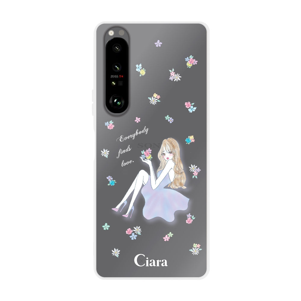 Xperia5Ⅲ クリアケース ラベンダーガール クリア