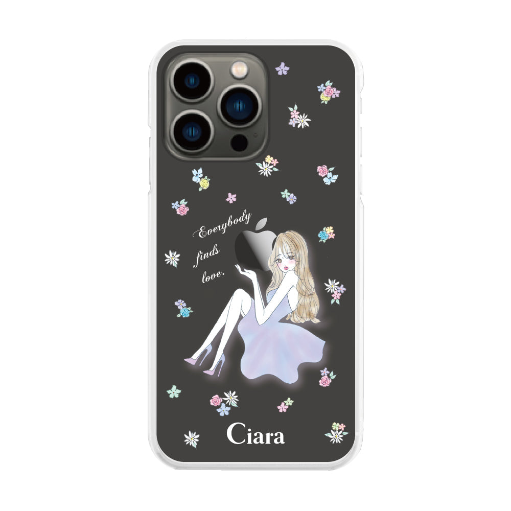 iPhone13Pro ハイブリッド クリアケース ラベンダーガール クリア
