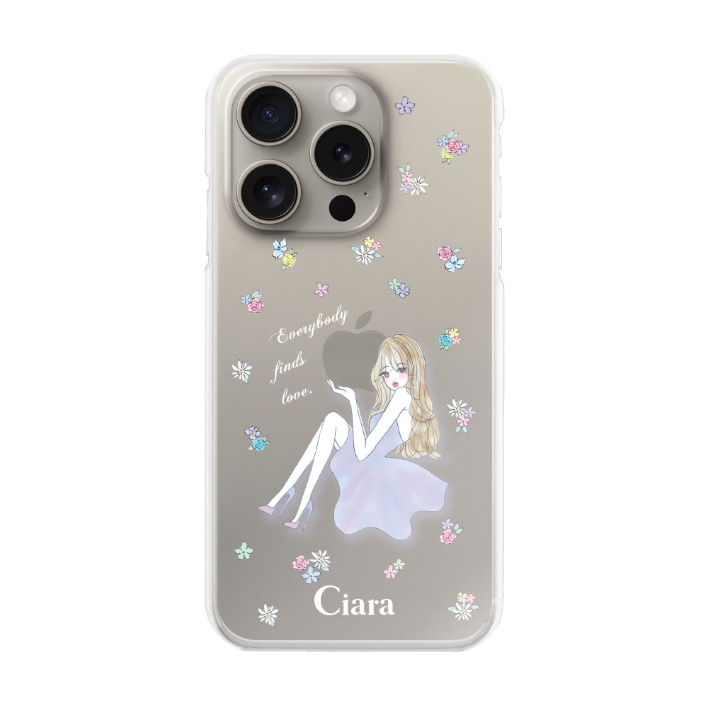 iPhone15Pro ハイブリッド クリアケース ラベンダーガール クリア