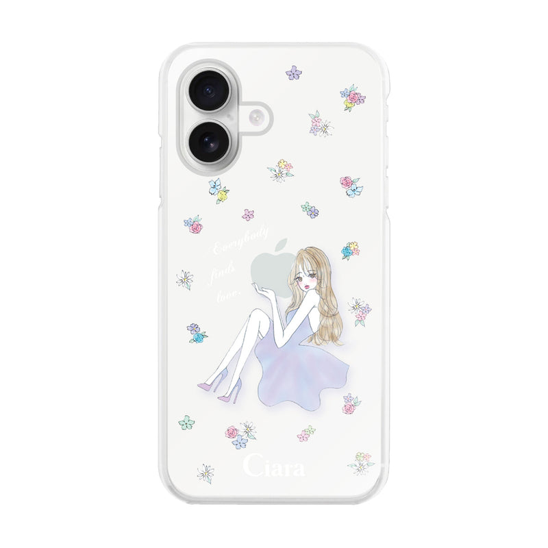 iPhoneケース ハイブリッド クリアケース ラベンダーガール