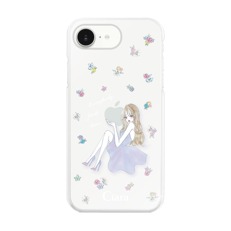 iPhoneケース ハイブリッド クリアケース ラベンダーガール