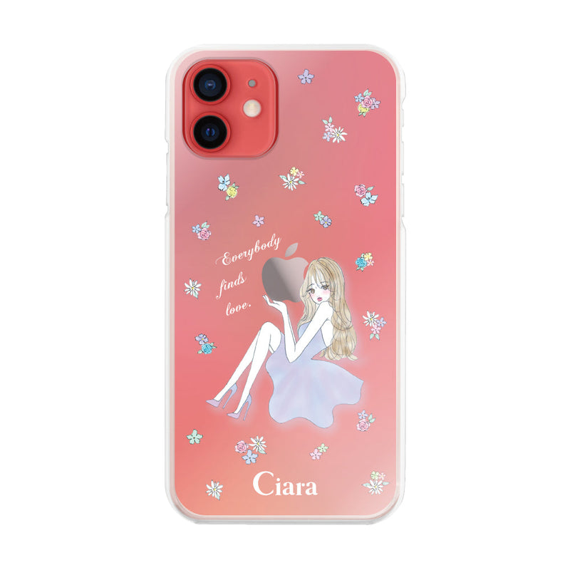 iPhoneケース ハイブリッド クリアケース ラベンダーガール