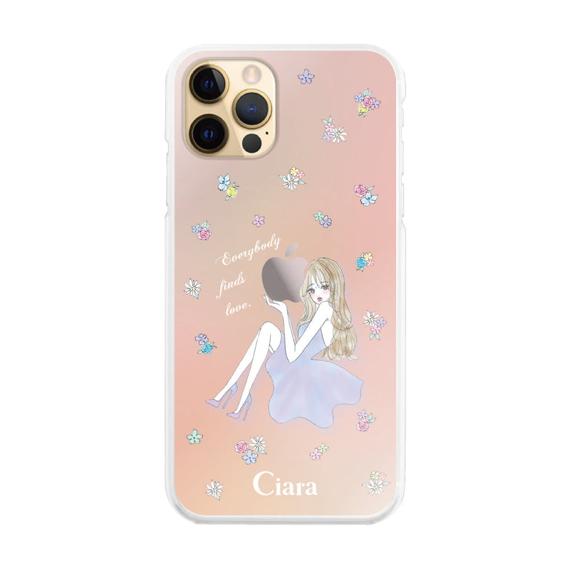 iPhoneケース ハイブリッド クリアケース ラベンダーガール