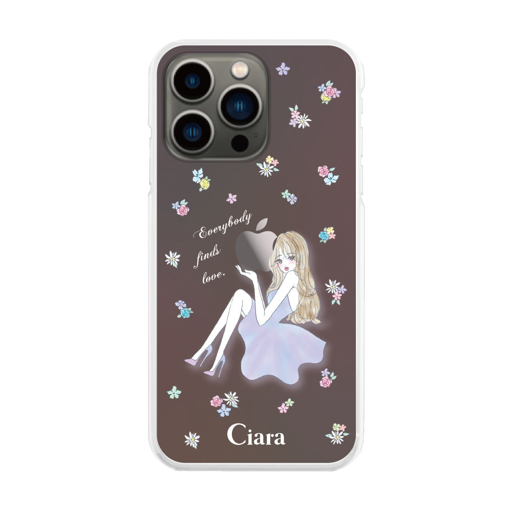 iPhone13Pro ハイブリッド クリアケース ラベンダーガール パステル