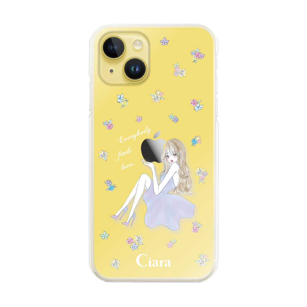 iPhone14Plus ハイブリッド クリアケース ラベンダーガール パステル