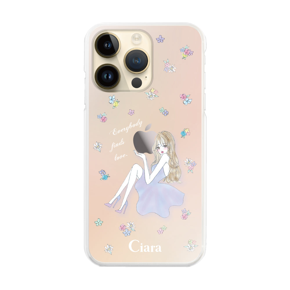 iPhone14Pro ハイブリッド クリアケース ラベンダーガール パステル