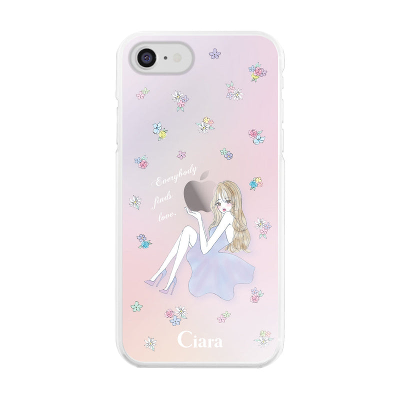 iPhoneケース ハイブリッド クリアケース ラベンダーガール
