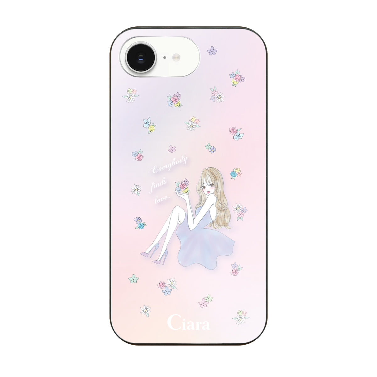 iPhone16eケース ガラス 強化ガラスケース ラベンダーガール ピンク