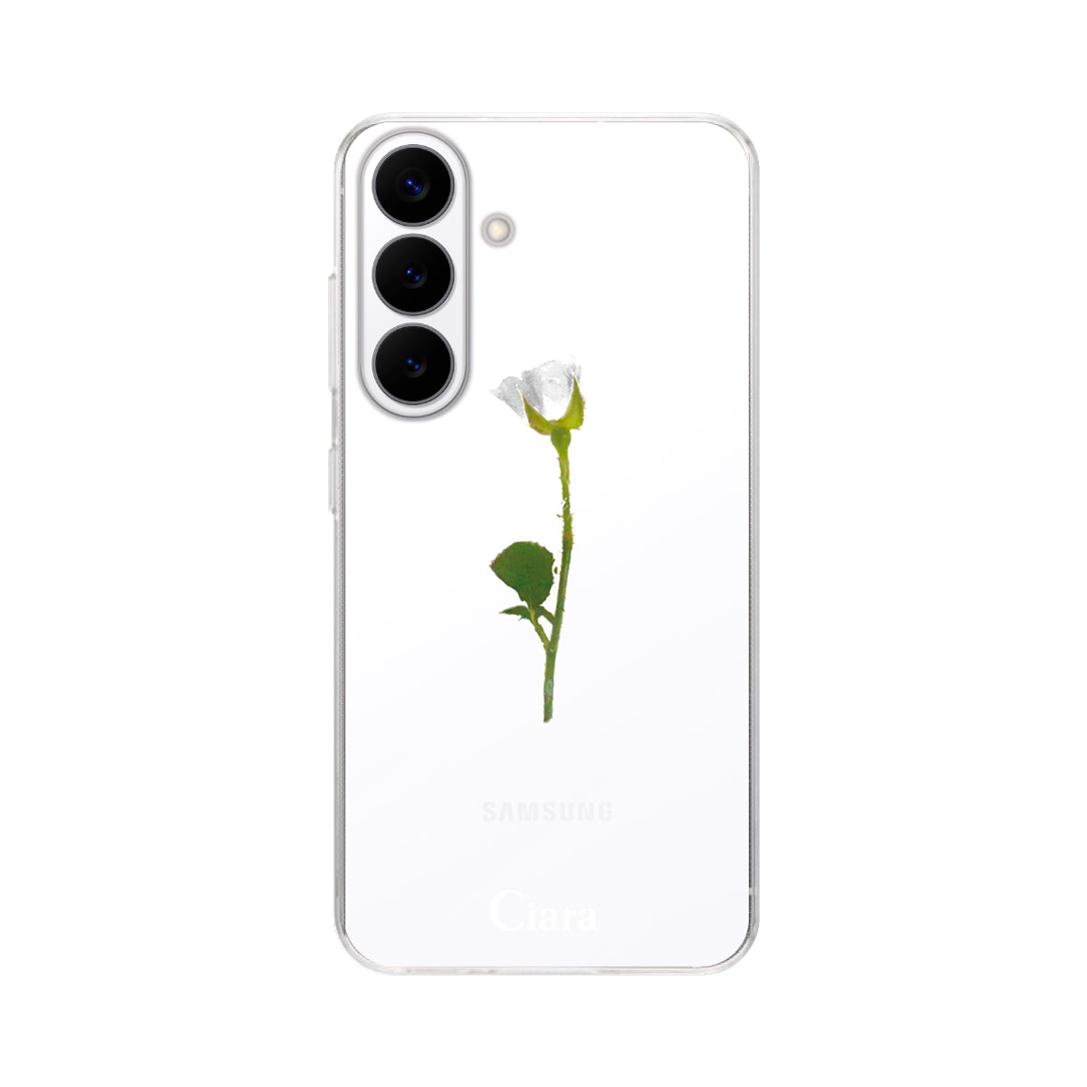 GalaxyS26 クリアケース ウォーターローズ ホワイト