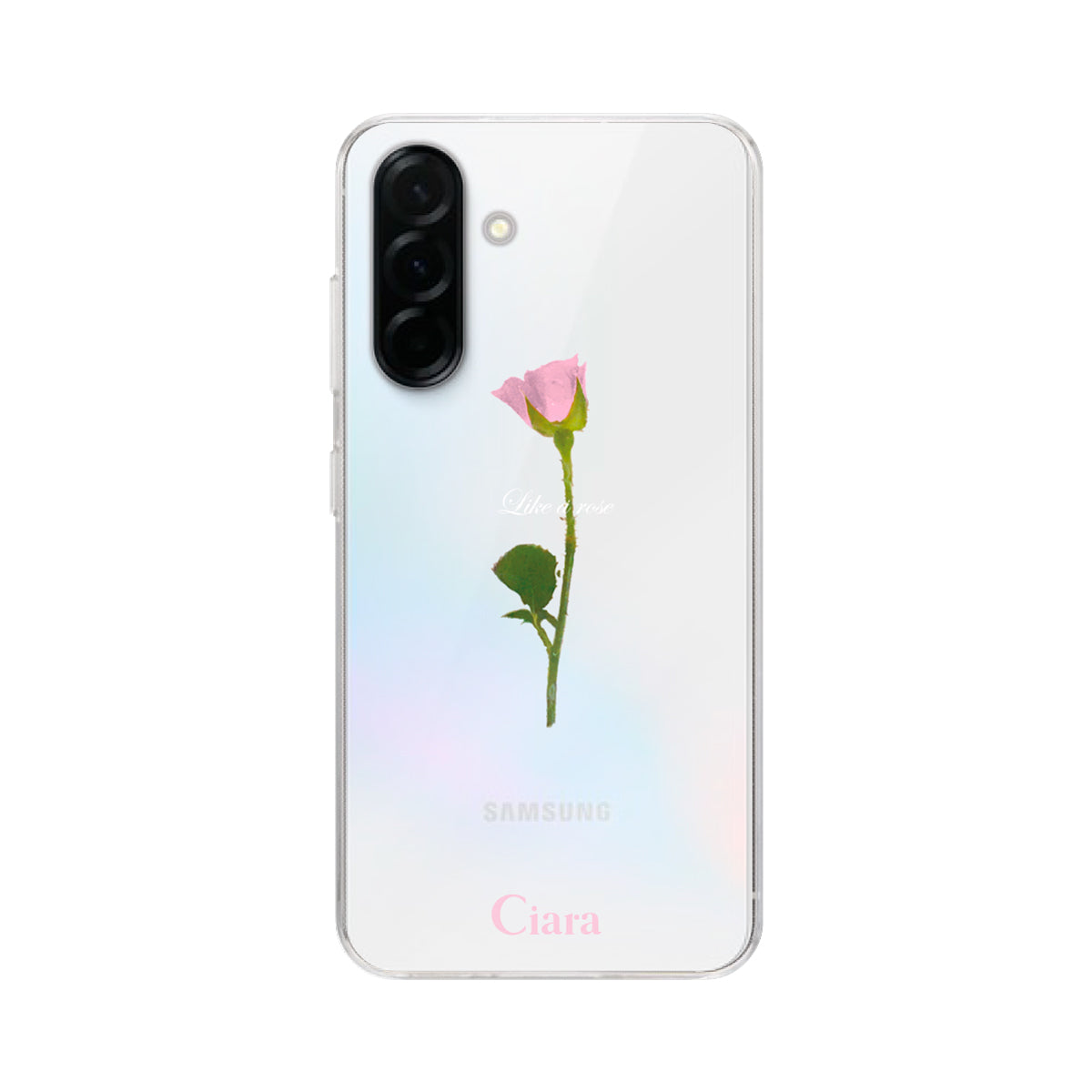 GalaxyA36 クリアケース ウォーターローズ ピンク
