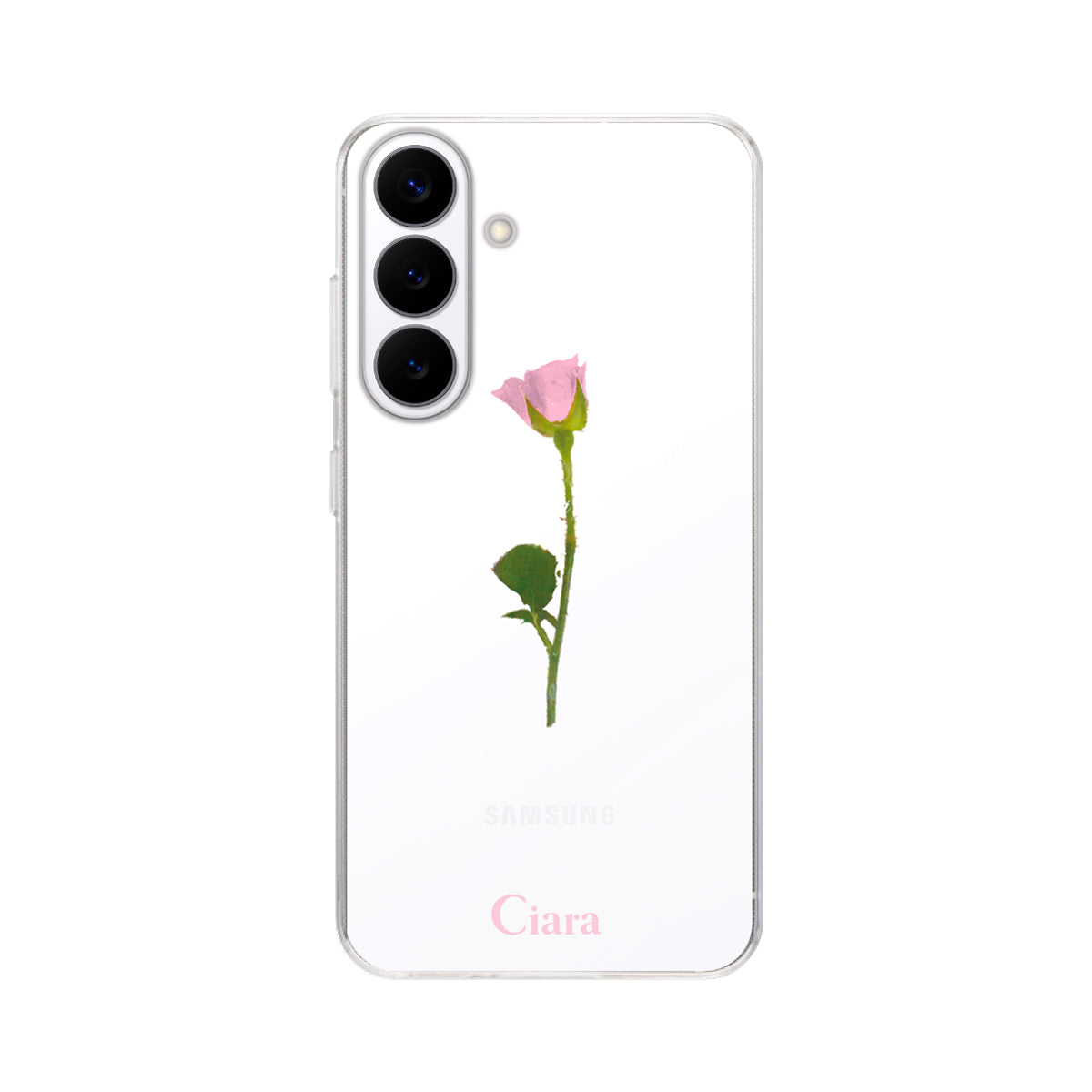 GalaxyS26 クリアケース ウォーターローズ ピンク