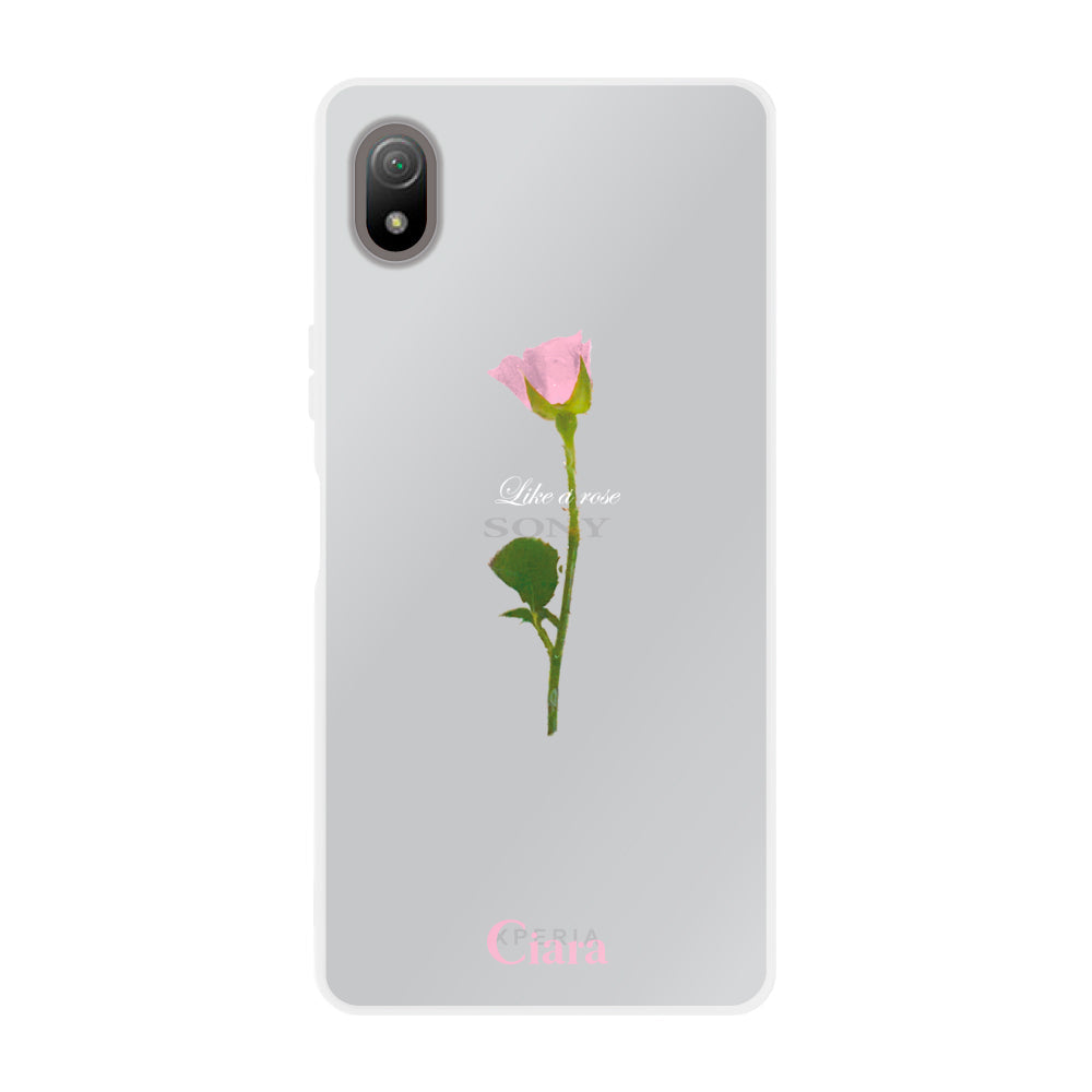 Xperia10Ⅳ クリアケース ウォーターローズ ピンク