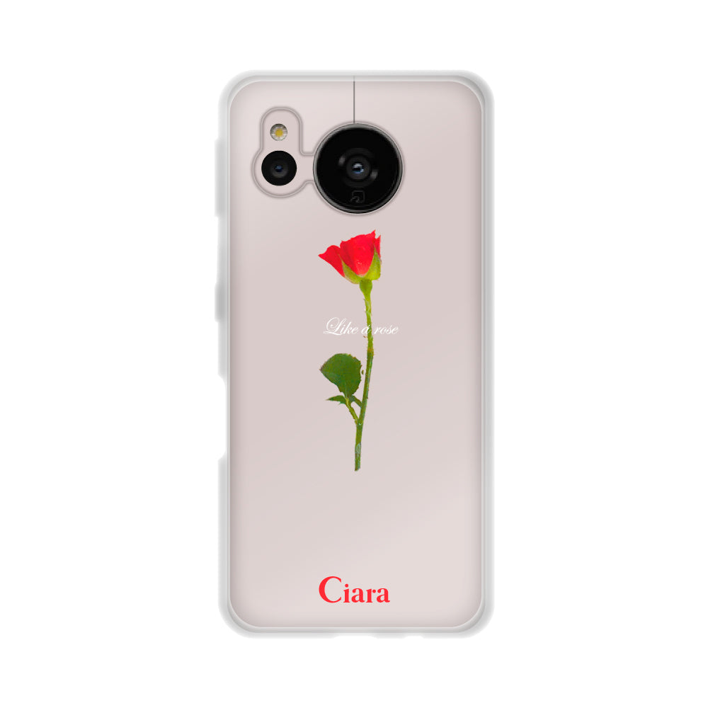 AQUOSSENSE7ケース クリアケース ウォーターローズ レッド