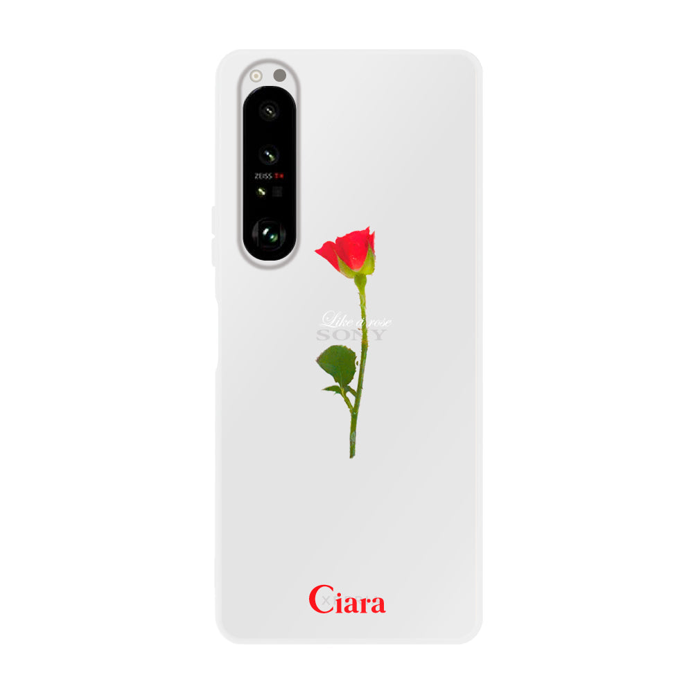Xperia10Ⅱ クリアケース ウォーターローズ レッド