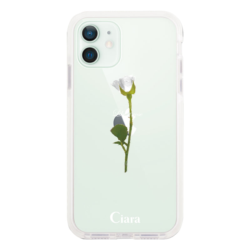 iPhoneケース クッションバンパー 耐衝撃クリアケース ウォーターローズ