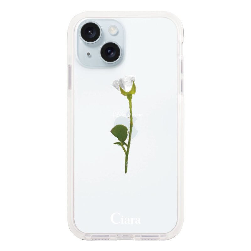 iPhoneケース クッションバンパー 耐衝撃クリアケース ウォーターローズ