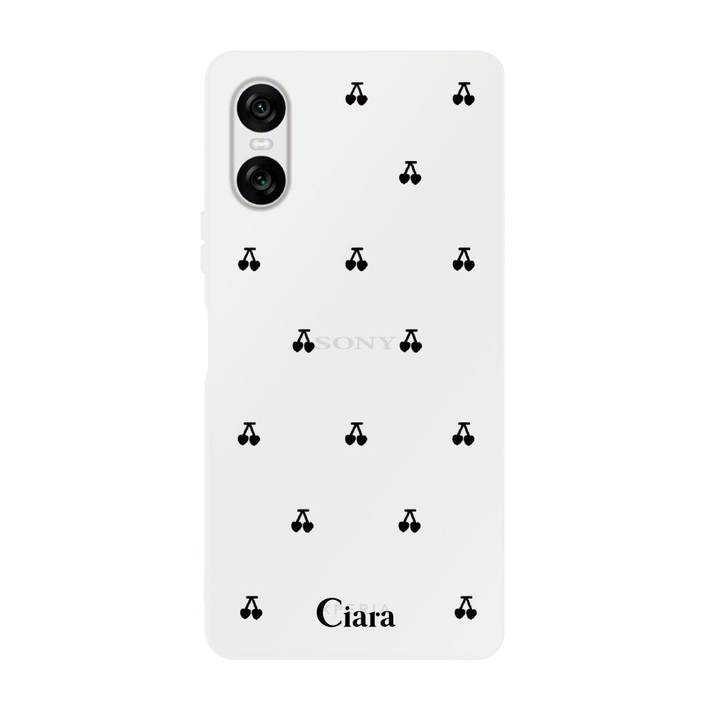 Xperia1Ⅶ クリアケース タイニーチェリー ブラック