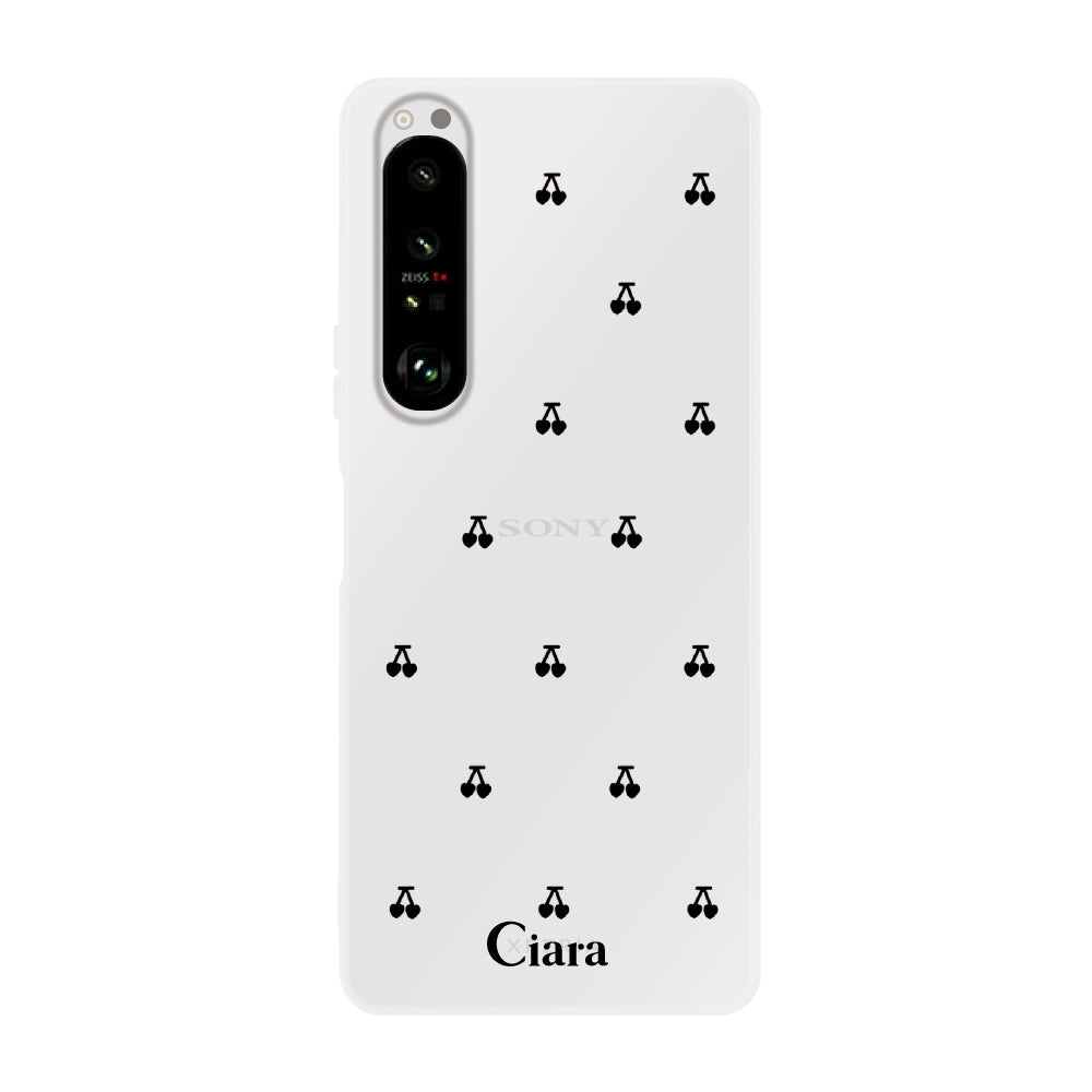 Xperia1Ⅱ クリアケース タイニーチェリー ブラック