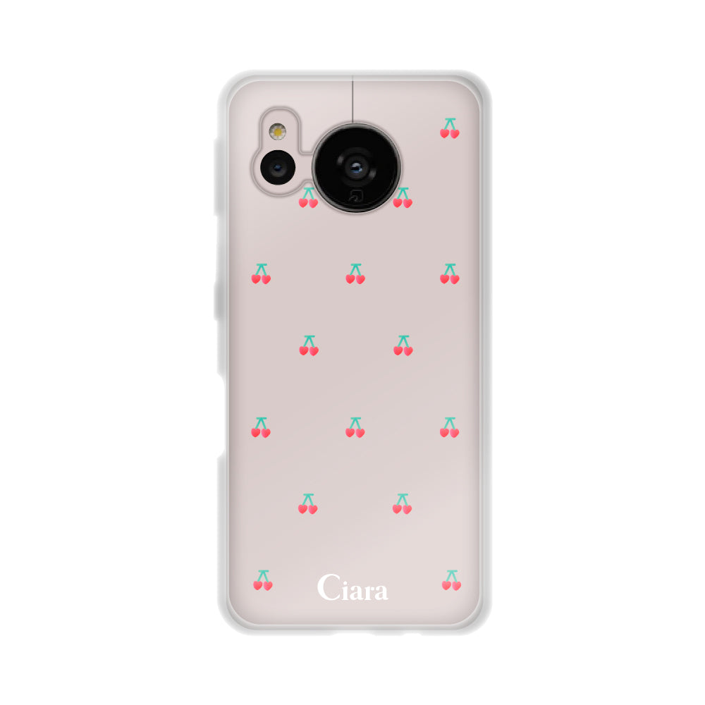 AQUOSSENSE7ケース クリアケース タイニーチェリー レッド